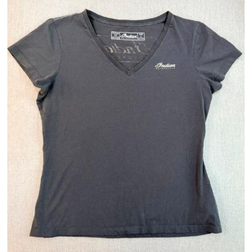 Indian Motorcycles FTR 1200 Logo Tee Women's Large Black Gray V-Neck